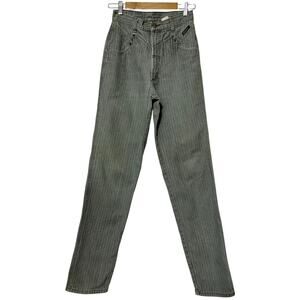 Vintage Rocky Mountain Clothing Cowgirl Rodeo Cotton Jeans Striped Size S Green